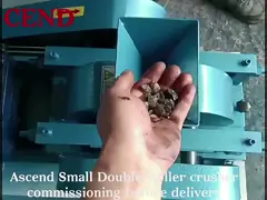 Маленькая лаборатория двойная роликовая дробилка для дробления железа золото медь руда камень для лабораторных испытаний video
