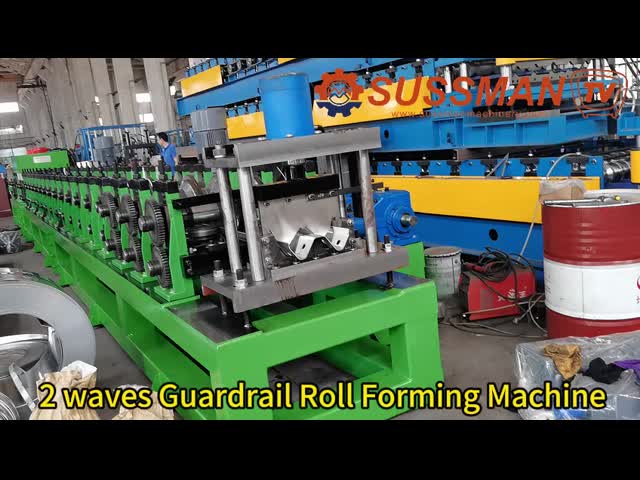 USA Galvanized Steel W-Beam Two Waves Highway Guard Rail Roll Forming Machine Highways Urban Road & Road Safety Crash Barrier