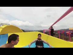 Скольжения воды огромного тематического парка утверждения SGS взрослые в парках воды, голубых video