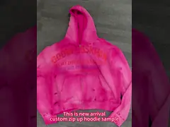 Custom 500 Gsm Heavyweight Distressed Hoodie Zip Up for Men/Unisex in Autumn