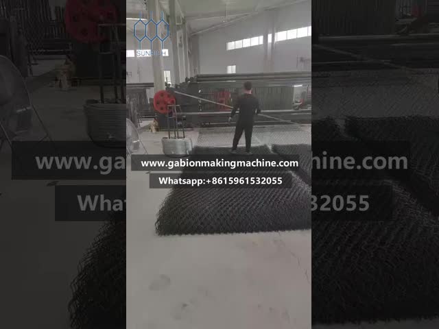 60x80mm Automatic Gabion Wire Mesh Machine / Heavy Duty Hexagonal Wire Netting Machine