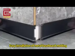 Modern Aluminum Wall Baseboard Trim Skirting Board Profiles Black 40-120mm Width