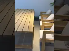 Waterproof Teak Outdoor Dining Table And Chairs Patio Garden Soild Wood Set