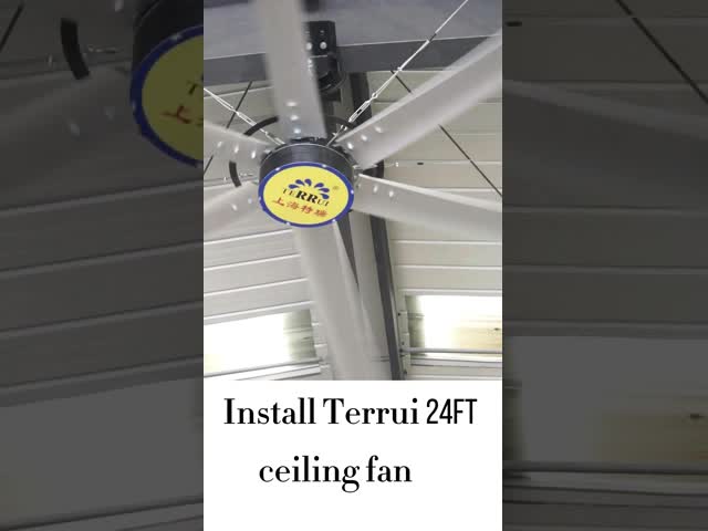 Ventilador de teto industrial com fluxo de ar de 14.300 m3/min e motor CE sem escovas