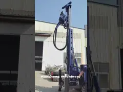 Four Wheel Trailer Mounted Borehole Drilling Machine 220m Depth 65KW Engine