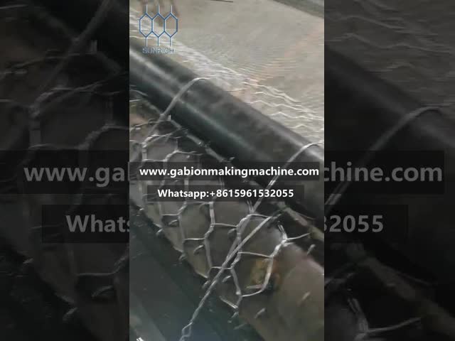 Galvanized Wire Hexagonal Mesh PVC Coated Gabion Machine 22-30kw Motor Power