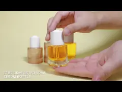 30ml/50ml Flat Shoulder Glass Dropper Serum Bottle Clear Hair Oil Dropper Bottle