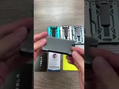 60*94*10 мм Серое настраиваемые RFID Алюминиевые кошельки держатели карт с AirTag Tracker и стальной клип video