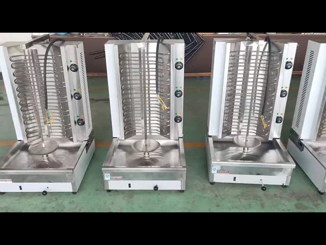 5 Burners Shawarma Grill LNG/LPG Roast Grill With Auti Rotating Roast Pole