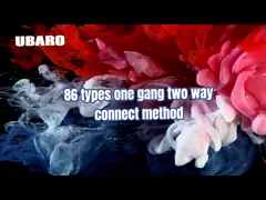 UBARO EU/UK Dual Touch Switch White Tempered Glass Panel Input 220V 1Gang 2Way Stair and Bedroom Switches