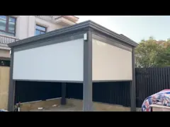 Умный дом совместимая моторизованная пергола ветроустойчивая алюминиевая пергола с установкой на стену video
