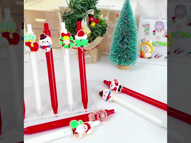 Cartoon Plastic Gel Pen 0.5mm Christmas Constant Ink Press Signature Neutral Pen
