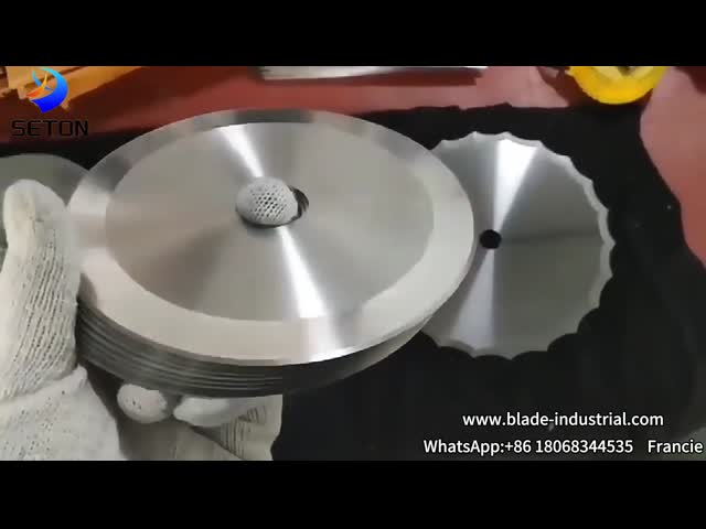 300x300x4Mm HSS Круглые резные лезвия для резки бумажной пленки из ткани видео