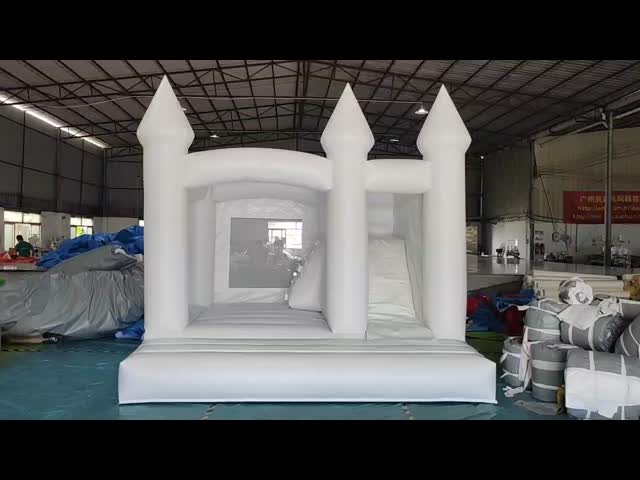 Backyard Inflatable White Bounce House Combo White Inflatable Castle With Slide