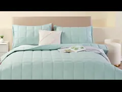 Breathable Cotton Quilt Set OEKO-TEX Light Green Quilt Cover Set OEM
