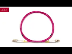 LC UPC To LC UPC Fiber Optic Patch Cable Duplex OM4 Multimode OFNR 2.0mm Magenta