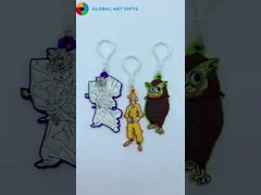 Customized Single Metal Color Cap Logo Design For Round Keyring Loop Round Shape