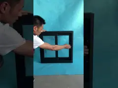 Black Frame Aluminum Sliding Glass Window Double Glass Customized