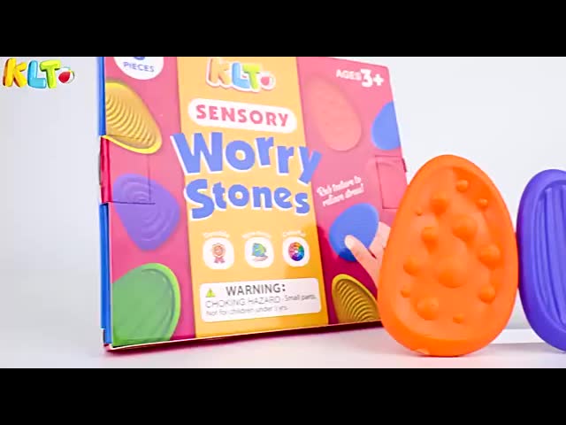 Food Grade Silicone Fidget Sensory Toy Stones Baby Sensory Teether Toy