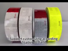 Высокая видимость Красная белая точка отражающая лента для грузовых автомобилей Структура стеклянных шариков video