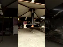 Rotating wood fireplace