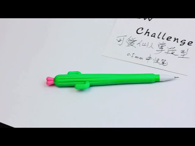 Commodité de tenue stylo à gel d'écriture lisse 0.5 mm stylo neutre en silicone de cactus