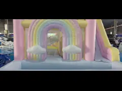 Commercial Inflatable Rainbow Bounce House Party Rainbow Bouncy House Combo