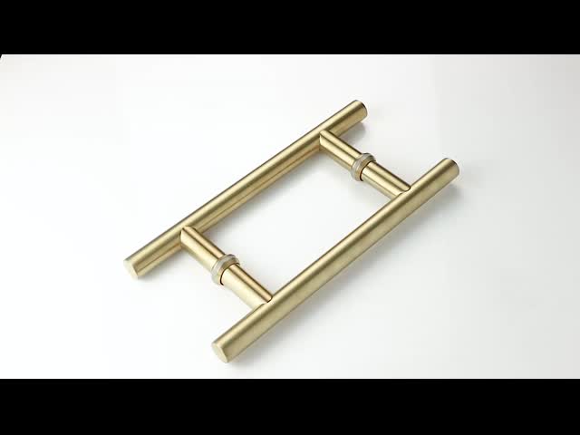 Luxury Brushed Stainless Steel 304 Gold Shower Door Pull Handles 6-14mm Толщина стекла видео