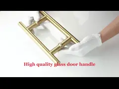 Luxury Brushed Stainless Steel 304 Gold Shower Door Pull Handles 6-14mm Толщина стекла video