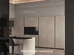 Базовые шкафы Кухонный шкаф с итальянским островом и кварцевым каменным столовым столом video