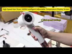Professional High Speed Hair Dryer 1600W Negative Ion Salon Intelligent Temperature Display Screen
