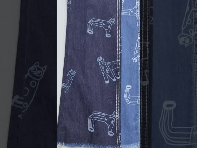Animal Printed Light Weight Denim Fabric For Kids Jeans Jacket Or Shirt