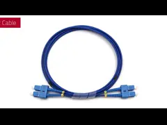 Duplex Single Mode 9/125 Fiber Optic Cable OS2 LSZH Blue Armored Patch Cable