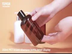 250ml Round Plastic Shampoo Bottle Pet Cosmetic Packaging Lotion Botlte With Pump
