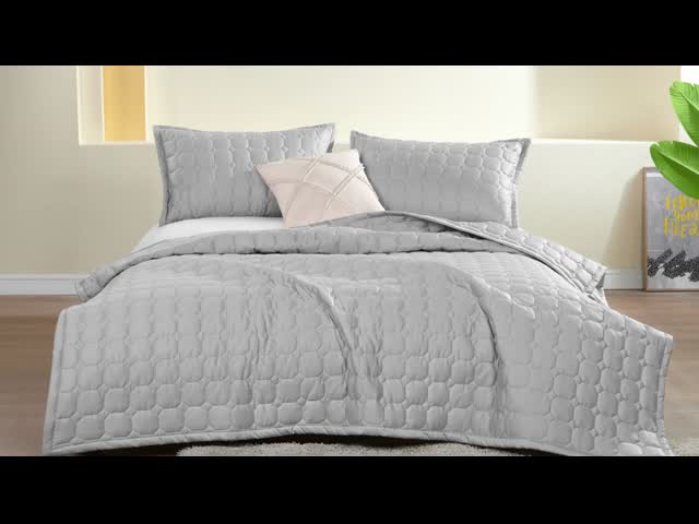 Grey King Size Duvet Cover OEM Hotel Quilt Set Full Size Queen Size