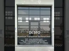 Water Tight Class 3 Modern Design Soundproof Aluminum Alloy Glass Sectional Garage Door