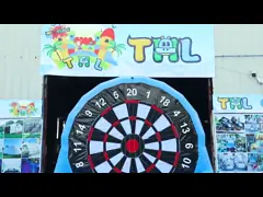 6ft PVC Inflatable Football Dart Board Blue Soccer Dart For Giant Yard Games