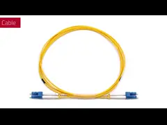 Single Mode Duplex Fiber Optic Patch Cable LC UPC To LC UPC OS2 OFNR 2.0mm Yellow