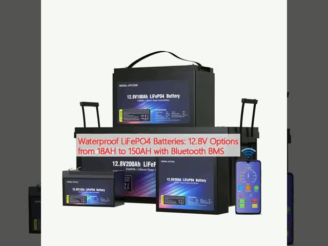 Waterproof Mobile rV LiFePO4 Lithium Ion Camper Battery 12.8V Bluetooth BMS