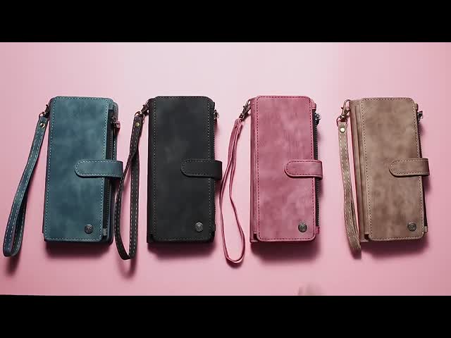 マグネットカードホルダー 財布 プー革の電話ケース サムスン iPhone 11 12 13 14 15 Pro Max