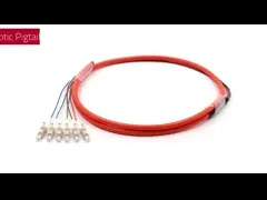 LC UPC 6 Cores PVC Bundle Fan Out Fiber Optic Cable Multimode OM1 Orange Jacket