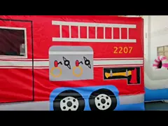 Red And Blue Inflatable Car Bounce House Fire Truck Jumping Castle