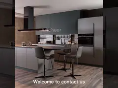 Фанера современный стильный готовый к сборке Модульная кухня шкаф мебель в черном video