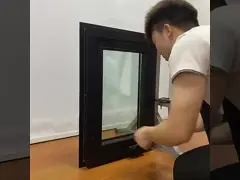 American Style  Aluminum Casement Windows Crank Control Laminated Aluminum Casement