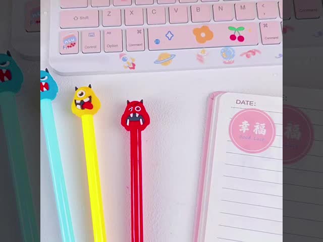 Funny Cute Halloween Signature Pen 0.5mm Black Ink Gift Monster Gel Pen For Children