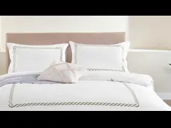 Cotton Embroidery Duvet Set Sustainable White Embroidered Duvet Cover