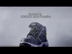 Middle Cut Genuine Leather Safety Shoes with Steel Toe and Plate Anti Smash Waterproof Work Boots