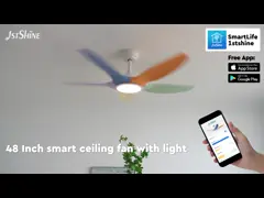 48 Inch Lower Noise Plastic Ceiling Fan With 6 Speed Choice and Remote Control