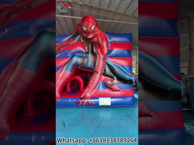 Manufacturer Inflatable Combo Castle Spiderman Bouncy House With Slide