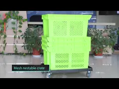 Mesh Nestable Crate Turnover Plastic Mushroom Crate Stackable Moving Bins